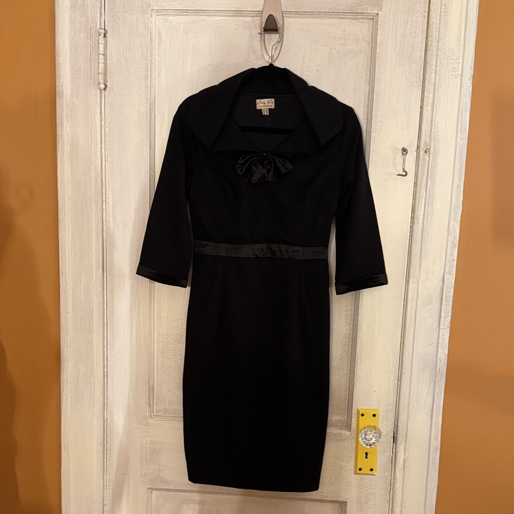 Lindy Bop Vintage Classic Black Long Sleeve Dress